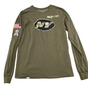 Nike T-Shirt Men Small Green NFL NEW YORK JETS Salute To Service Dri-Fit‎ Cotton